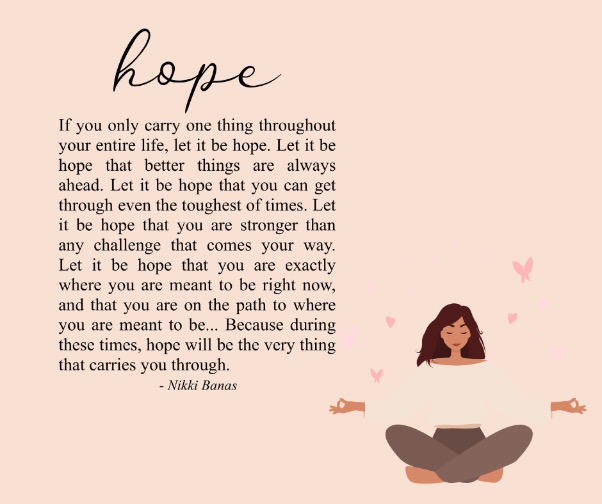 Afbeelding met een engels gedichtje over hoop.